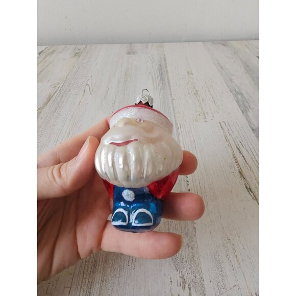 Vintage glass Santa bobblehead ornament Xmas tree - Picture 4 of 7